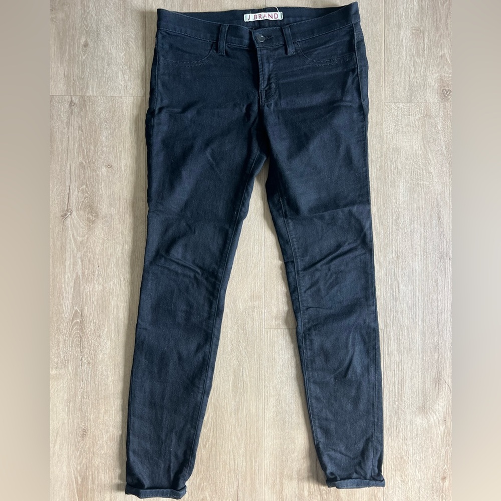 J Brand, black soft skinny jeans, size 28